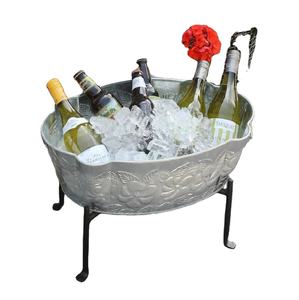 Refroidisseur de boissons vintage en acier inoxydable avec support pliable, léger, étanche, capacité 5L, pour fêtes, Rayan - Product Image 2