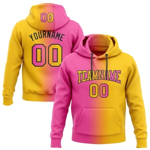 Sudadera Deportiva con Capucha, Diseño Nuevo, Personalizada, con Degradado Amarillo, Rosa y Negro, Venta al Por Mayor Directa de Fábrica - Product Image 1