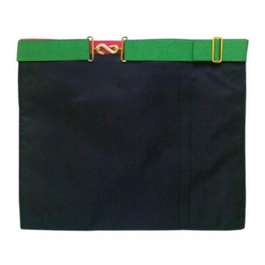 Tablier maçonnique écossais Maître de St. Andrew, vert, blanc, rouge, moiré, triple rosette, pour loge maçonnique, regalia - Product Image 2