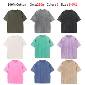 Custom Logo Vintage <b>Acid</b> Washed T Shirt Men <b>Drop</b> Shoulder Heavyweight Blank Oversized Tshirt 100% Cotton for Men's T-shirt - Product Image 3