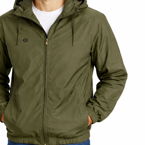 Chaquetas para Hombre, Ligeras, con Capucha, Cortavientos, Color Verde Oliva, Chaqueta para Exteriores Resistente al Agua, Proveedor de Marca Privada con Logotipo Personalizado - Product Image 3