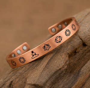 Luxury Chakra Energy <b>Engraved</b> Magnetic Pure Copper <b>Bangle</b> Wristlet Bracelet Exquisite Metal Jewelry Promotional Novelty Gift - Product Image 5