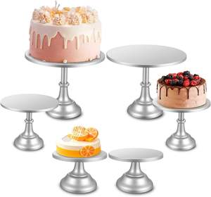 Soporte de metal de lujo para tartas, para decoración de mesa de postres en bodas y cumpleaños, con base de pedestal elegante. - Product Image 1