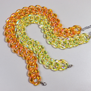 Deslumbrante Collar de Resina Láser de Alta Calidad, Colorido, con Eslabones Grandes y Degradados, Cadena Acrílica, Collar para Mujer, JOYERÍA 2024 - Product Image 5