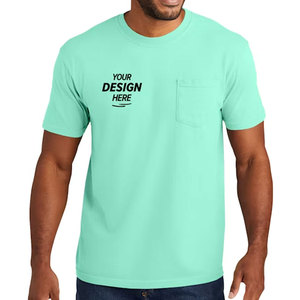 T-shirt respirant à manches courtes et col rond pour homme, coupe classique, avec poche, en polyester/coton, séchage rapide, anti-boulochage, coutures renforcées - Product Image 4