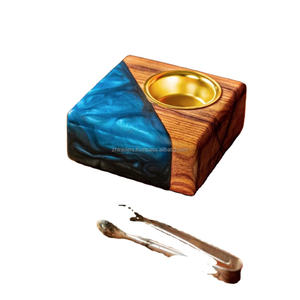 Brûleur d'encens de luxe en bois de santal pour festivals arabes, avec un design élégant en bois incrusté, pour usage religieux - Product Image 2