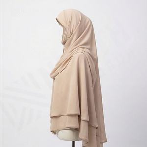 ผ้าคลุมศีรษะฮิญาบแบบยาวสำหรับสตรีมุสลิม ผ้าฝ้ายเนื้อนุ่ม ระบายอากาศได้ดี คุณภาพพรีเมียม ดีไซน์หรูหราทันสมัย ขายส่งจากโรงงาน - Product Image 3