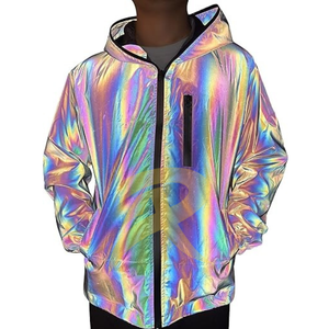 เสื้อแจ็คเก็ตกันลมน้ำหนักเบาแบบสะท้อนแสงสำหรับทุกเพศ มีฮู้ด ซิป และกระเป๋า  ขั้นต่ำในการสั่งซื้อน้อย - Product Image 1