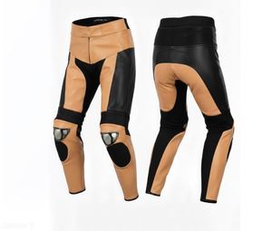 Pantalon en cuir noir style motard Peach Black - Product Image 1
