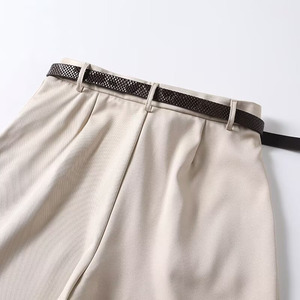 Nouvelle Collection Printemps 2026 – Short Femme Décontracté Taille Haute Uni avec Ceinture et Fermeture Éclair - Product Image 4