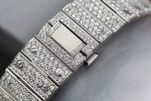 Montre de luxe VVS Moissanite Iced Out pour homme, automatique, mécanique, en acier inoxydable, cadran en verre diamanté, date, pour soirée et mariage - Product Image 5