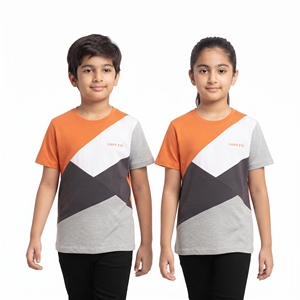 Custom Children Four Tone Leisure Tops Crew Neck <b>Color</b> Block Short Sleeve <b>T</b> <b>Shirts</b> for Unisex Kids Apparel Custom Custom Apparel - Product Image 3