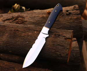 <b>Mirror</b> Polish Fixed Blade Hunting Knife Navy Blue Resin Handle Skinning Knife EDC Bushcraft <b>Camping</b> Knife Wholesale Custom Logo - Product Image 3