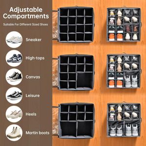 Set di 2 Organizzatori Regolabili per Scarpe da Armadio, Contenitori in Tessuto per Scarpe, Capacità fino a 32 Paia - Product Image 3