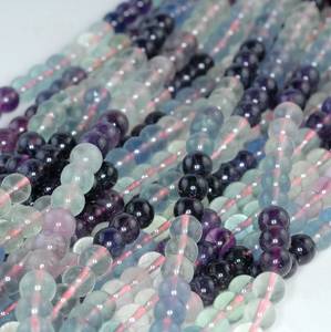 Perles rondes en fluorite arc-en-ciel, pierres naturelles, perles en vrac pour la fabrication de bijoux, bracelets, colliers, artisanat DIY - Product Image 1