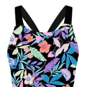 Maillot de bain deux pièces uni pour femme, dos croisé, sportif, séchage rapide, écoresponsable, en toile polyester/nylon, collection Printemps-Été - Product Image 2