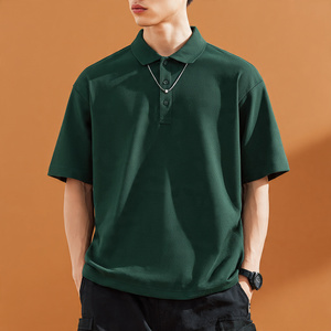 Polo 100% Coton Coupe Ample et Oversize Homme Été – Polo Décontracté Homme à Épaules Tombantes Mi-Lourd - Product Image 4