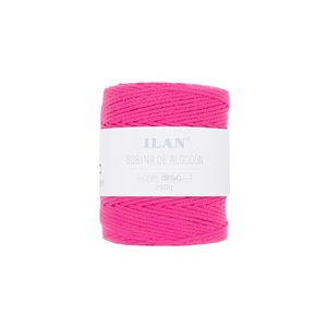 Bobina di Cordoncino in Cotone Ilan 2mm Fucsia 250g per Lavori Artigianali - Product Image 1