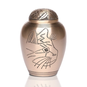 Handcrafted Black and Gold Brass <b>Cat</b> Cremation <b>Urn</b> Engraved <b>Cat</b> Silhouette Face Memorial Jar - Product Image 2