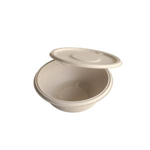 Contenedor Redondo de Bagazo de Alta Resistencia de 500ml con Tapa, Embalaje Compostable Ecológico Disponible en Grandes Cantidades - Product Image 1