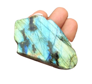 Pierre précieuse Labradorite bleue naturelle de forme inégale, 1 pièce, pierre de jardin brute polie, spécimen authentique, vente en gros - Product Image 1