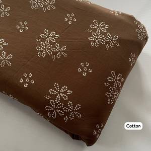 Blue Carded Woven Dobby Cotton Silk Screen Printed Abrasion-Resistant <b>Fabric</b> for Apparel Dresses Scarves Home Decor Wholesale - Product Image 2