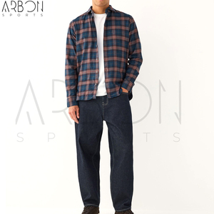 Chemises en flanelle brossée à carreaux marron rouille et bleu marine, de haute qualité, classiques, tendance, nouveau modèle, service OEM ODM, meilleur fournisseur, prix de gros - Product Image 3