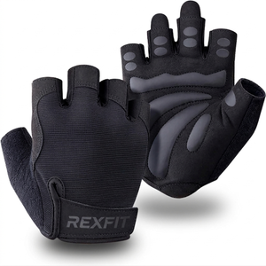 Guantes de Gimnasio Rexfit de Medio Dedo, Color Rosa, Malla Transpirable, Correa de Muñeca Ajustable, Unisex, para Entrenamiento Físico y Deportes - Product Image 2