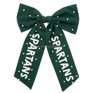 Grand ruban gros-grain personnalisé porte-queue de cheval SPARTANS Cheer Bow Design Satin école esprit compétition fête enfants vente en gros - Product Image 1