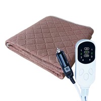 Couverture chauffante électrique pour véhicule 12V, alimentation par allume-cigare, thermostat réglable, couverture chauffante pour voiture, camion, camping-car
