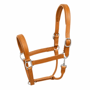 Premium Genuine Leather Horse Halter Wholesale Padded Fancy Stitched Leather Halter Headstall <b>Equestrian</b> Horse Tack - Product Image 2