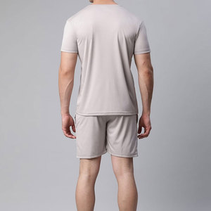 Conjunto de Pantalones Cortos y Camiseta para Hombre, de Algodón Transpirable de Primera Calidad, Color Sólido, Material de Primera Calidad, Venta al Por Mayor - Product Image 3