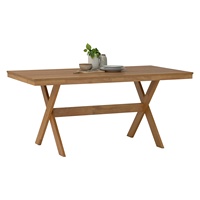 Mesa de Comedor Rectangular Contemporánea de Madera Maciza Premium para Apartamento, 6 Plazas, Muebles para Comedor