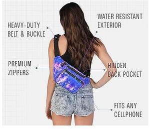 Sac banane RABUSH SPORTS en cuir véritable pour homme et femme, design personnalisé à paillettes, capacité 50-70L, randonnée, escalade, téléphone portable - Product Image 3