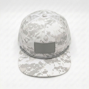 Custom Full Mesh Digital Camo <b>Flat</b> Brim <b>Cap</b> Breathable Outdoor Hat Leather Patch OEM Private Label Manufacturer Supplier - Product Image 2