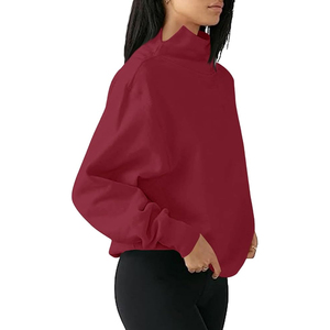 Women <b>Mock</b> <b>Neck</b> Sweatshirt Breathable Soft Fabric <b>Top</b> - Product Image 2