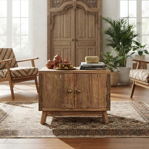 Modern Compact Solid <b>Wood</b> Coffee <b>Table</b> Elegant Small Cabinet Storage Furniture For <b>Rustic</b> Living Room Decor Setup Arts Design - Product Image 4