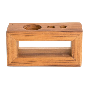 Soporte de Pared para Cepillos de Dientes, Multifuncional, Portátil, de Madera, con 1 Tubo y 6 Soportes/Estuches/Receptáculos para Cepillos de Dientes - Product Image 2
