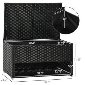 Contenitore Impermeabile in Rattan per Esterni, Porta Asciugamani da Patio con Rivestimento per Cuscini e Accessori Piscina, Cappotti da Donna - Product Image 3