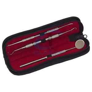 Precision Dental Surgical Instrument Kit Stainless Steel Manual Knurled Grip Class I Red <b>Case</b> Silver <b>Tools</b> Custom Packing Design - Product Image 1