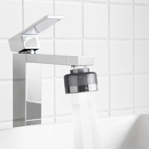 [CHICSS] Cabezal de filtro para grifo HappyDarling para lavabo de baño + 4 filtros incluidos (1 preinstalado + 3 adicionales) con triple filtración - Product Image 2