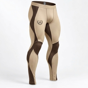 Custom <b>Mens</b> <b>Legging</b> Athletic Tights Breathable Polyester Spandex Fabric Lightweight Construction Comfortable Fit <b>Compression</b> - Product Image 4