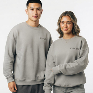 Sudadera Oversize de Algodón Grueso para Mujer, Color Liso, Hombro Caído, Cuello Redondo, Unisex, Fabricante OEM ODM - Product Image 4