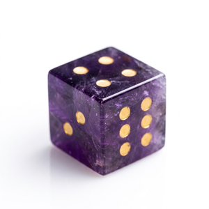 Dés en améthyste naturelle D6, en pierre précieuse, gravés, personnalisés - Product Image 3