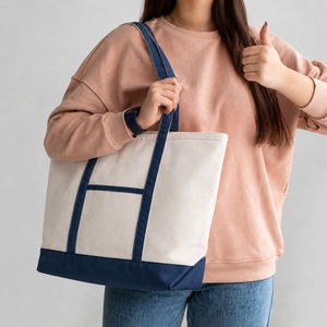 Sac de voyage utilitaire en toile de coton extra épaisse 800 GSM, sac de week-end en toile de coton durable avec fermeture à glissière - Product Image 6