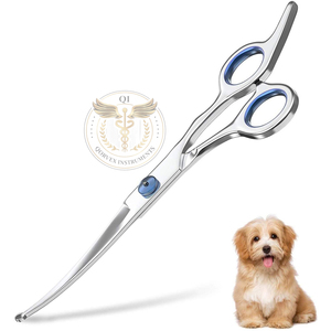 7.5\" Curved Professional Pet Grooming Shears Lightweight Stainless Steel Dog Cat <b>Scissors</b> - Product Image 1