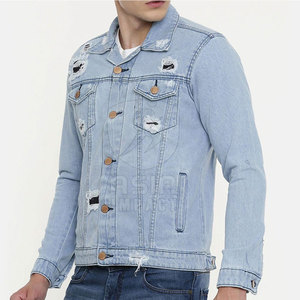 Chaqueta de Mezclilla para Hombre al por Mayor, Estilo Casual, Ropa Urbana, Impresión de Logotipo Personalizado Disponible, Chaqueta de Invierno OEM - Product Image 2