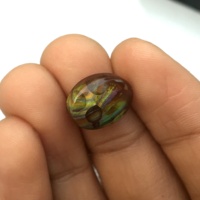 Cabochon ovale en agate de feu mexicaine naturelle de haute qualité, magnifique, identique à la photo, hauteur 4,5 mm, pierre brute polie, INDIA GEMS Troisième