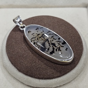 Joyería fina de Plata de Ley 925, colgante de piedras preciosas de ópalo de dendrita Vintage y abalorio, chapado en rodio y oro, excelente calidad - Product Image 6