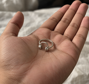 Anillo de Plata de Ley 925 con Diseño de Auriculares para Amantes de la Música, Moderno, Romántico, Unisex, Chapado en Rodio, Anillo Abierto - Product Image 3